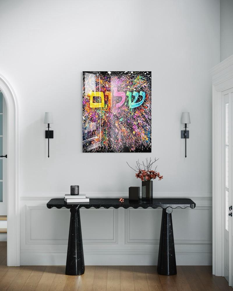 Shalom judaica wall art pop art juif contemporain impression fine art plexiglass aluminium