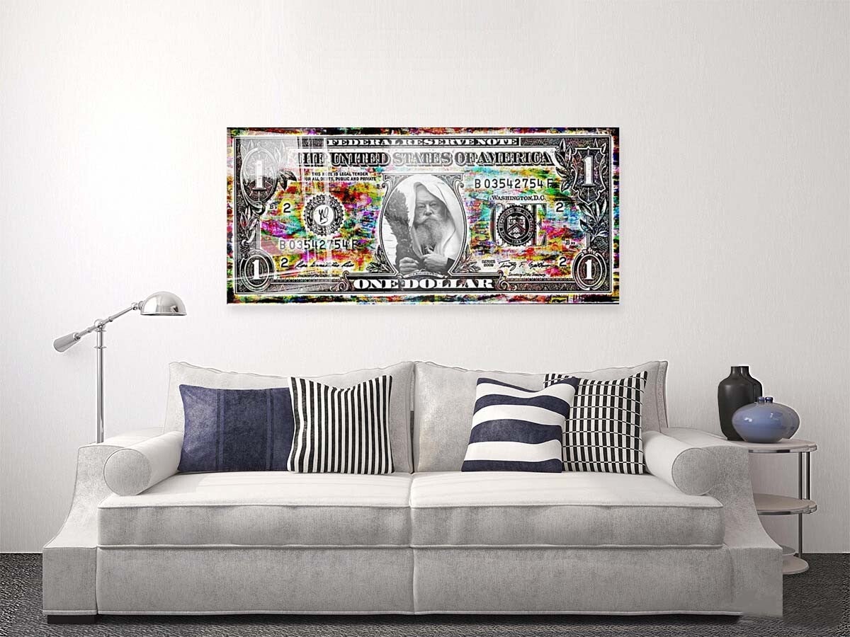 Rabbi de Loubavitch Dollar art juif contemporain pop art impression fine art sur plexiglass et aluminium