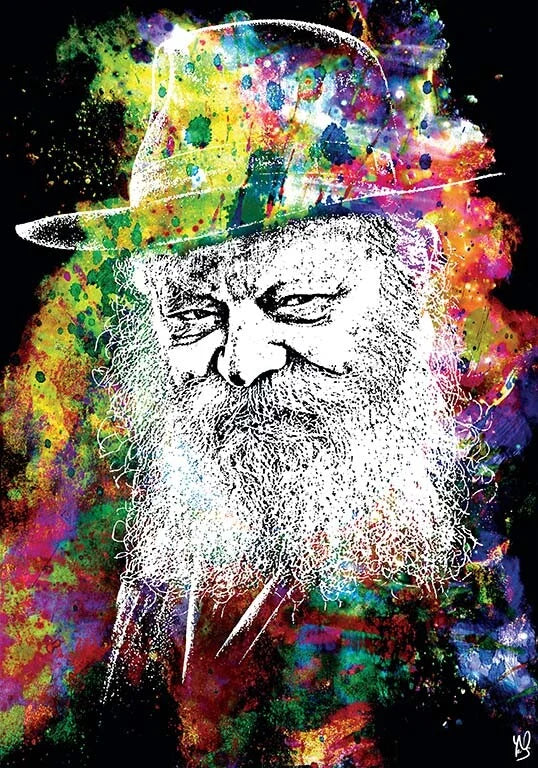 Rabbi de Loubavitch Émergence art juif contemporain impression fine art sur plexiglass et aluminium
