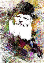 Rabbi de Loubavitch Shema art juif contemporain impression fine art