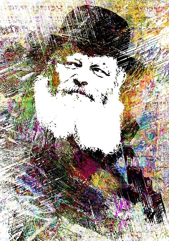 Rabbi de Loubavitch Shema art juif contemporain impression fine art