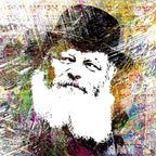Rabbi Portrait art juif contemporain impression fine art sur plexiglass et aluminium